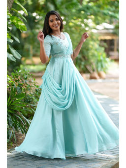 Fiorebymalar - Women Blue Sachi Drape Gown