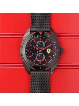 Scuderia Ferrari - Black Dial Round Analog Watch-0830636