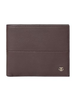 Titan - Solid Leather Bifold Wallet in Color Brown