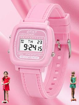 Spiky - Square Digital Watch Kids Girls Luminous 24H Alarm Pink