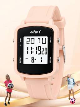 Spiky - Square Digital Sports Watch Kids Boys & Girls Alarm Stopwatch Black