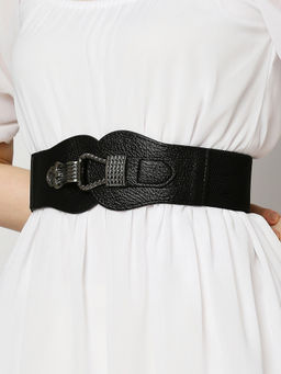 Twenty Dresses by Nykaa Fashion - Black Solid Elasticted Belt