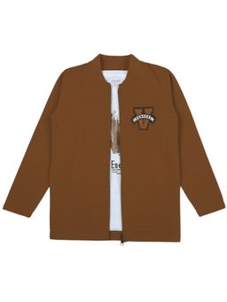 CAVIO - Boys Full Sleeves Bomber Jacket and T-Shirt