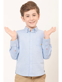 One Friday - Varsity Chic Powder Blue Full Sleeves Shirt For Boys