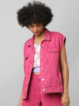 ONLY - Women Solid Pink Jacket