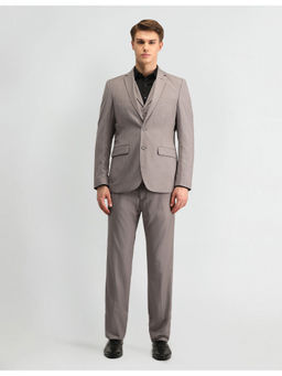 Arrow - Solid Grey Full Sleeves Blazer with Waistcoat and Trouser (Set of 3)