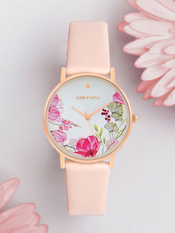 Joker and Witch - Joker & Witch Bloom In Pink Pu Strap Watch
