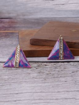 Estele - Gold Plated Triangle Shaped Stud Earrings for Women
