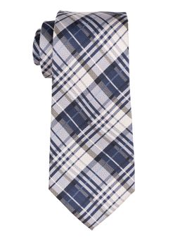 The Tie Hub - Blue with White Checkered Silk Necktie