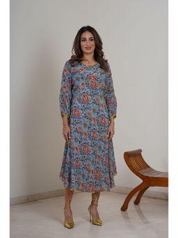 Finethreads by Hina & Nikhat - Blue Dandelion Dress