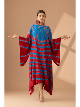 Finethreads by Hina & Nikhat - Red Boho Serenity Kimono Dress