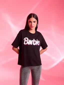 Kazo - Barbie Mattel Logo Printed T-Shirt With Sequin Work