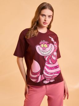 Kazo - Cheshire Cat Disney Printed T-Shirt With Sequin Work