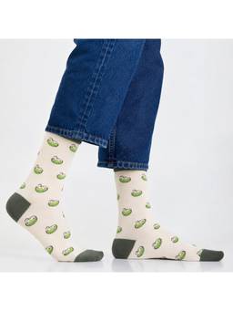 Mint & Oak - Cream Naariyal Paani Crew Socks For Men