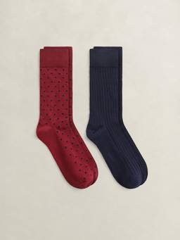 GANT - Multi-Color Men colour Regular Fit Solid Socks (Pack of 2)
