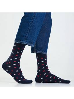Mint & Oak - Navy Blue Royal Flush Crew Socks For Men