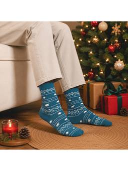 Mint & Oak - Blue Polar Snow Crew Socks For Men