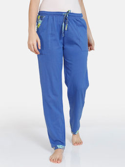 Zivame - Zodiac Knit Poly Pyjama - Deep Cobalt