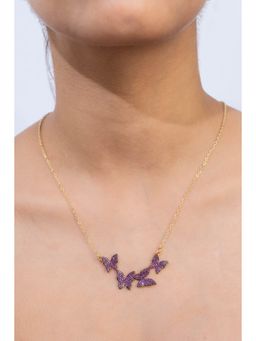 MINJI AND CO. - Refined Coloured Stones Design Gold Plated Brass Necklace