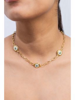 MINJI AND CO. - Classic Cylindrical Charm Gold Plated Brass Necklace Sleek Finish