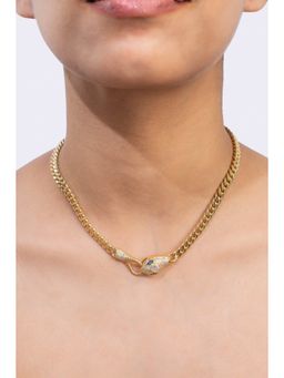 MINJI AND CO. - Premium Cylinder Design Gold Plated Brass Necklace
