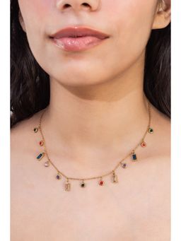 MINJI AND CO. - Contemporary Charm Gold Plated Brass Necklace Elegant Look