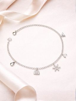 Axora Life - 925 Sterling Silver Anklets for Women with Mini Dangling Charms