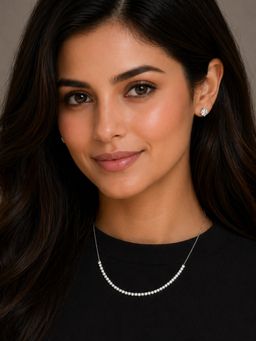 Axora Life - 925 Sterling Silver Elegant Necklace and Stud Earring Set