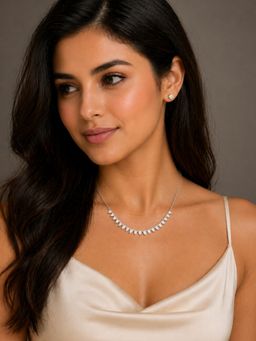 Axora Life - 925 Sterling Silver Necklace and Earring Set with Teardrop Stones