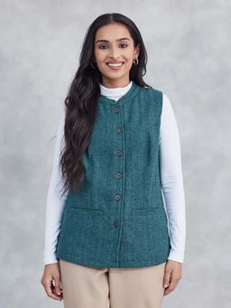 Fabindia - Teal Wool Jacket
