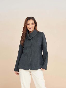 Fabindia - Grey Wool Hand Woven Jacket