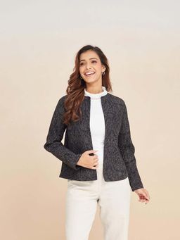 Fabindia - Black Rayon Blend Hand Block Printed Jacket