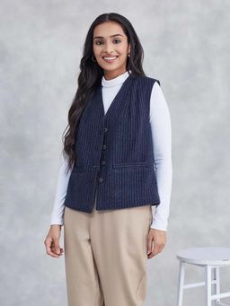 Fabindia - Black Wool Hand Woven Jacket