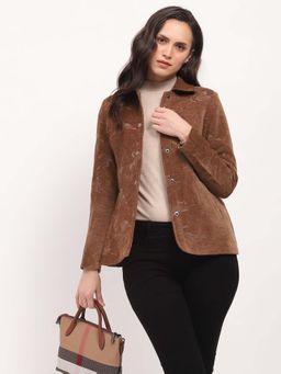 Global Republic - Self Design Shirt Collar Shacket For Women