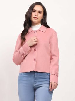 Global Republic - Polyester Solid Shirt Collar Shacket For Women
