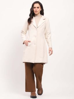 Global Republic - Striped Notched Lapel Winter Coat For Women