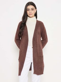 Madame - Acrylic Chocolate Brown Long Open Shrug