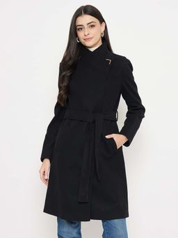 Madame - Solid Black Long Coat