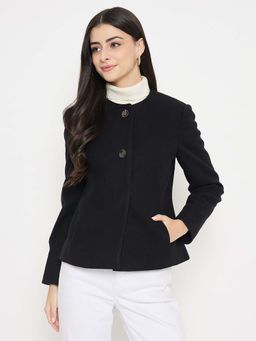 Madame - Round Neck Black Short Jacket