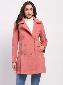 Global Republic - Above Knee Lapel Collar Winter Coat For Women