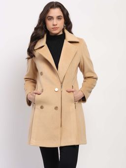 Global Republic - Above Knee Lapel Collar Winter Coat For Women