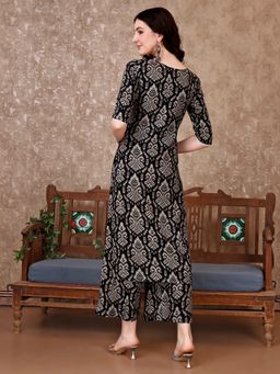 BERRYLICIOUS -
                  Black Embroidered and Ikat Printed Co-Ord Set - 1