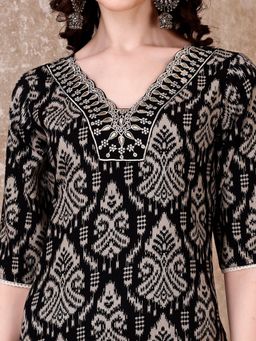 BERRYLICIOUS - Black
                  Embroidered and Ikat Printed Co-Ord Set - 5
