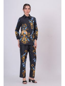 Zolo Label - Classic Black Statement Wear With Ornate Pattern Work Co-Ord Set