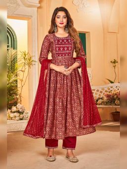Atha Fashion - Rang Mahal Anarkali Kurta with Pant & Dupatta