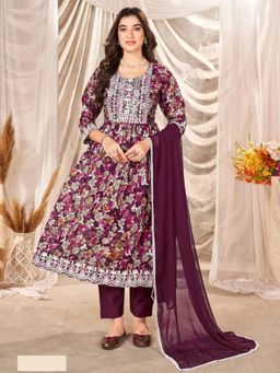Atha Fashion - Mystic Mauve Kurta with Pant & Dupatta