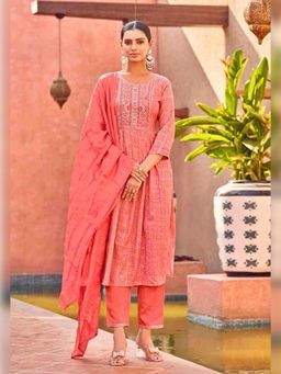Atha Fashion - Peach Noor Naira Anarkali Kurta with Pant & Dupatta