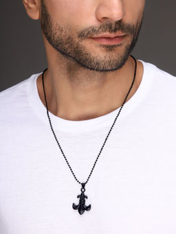 Priyaasi - Nautical Elegance With Silver Plated Mens Anchor Pendant On Chain Necklace