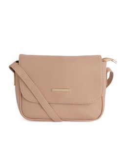 Lapis O Lupo - Beige Solid-Plain Sling and Cross bags