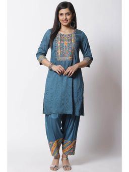 Biba - Blue Relaxed Suit (Set of 3)